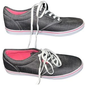 Vans Gray and Pink Low-Top Sneakers